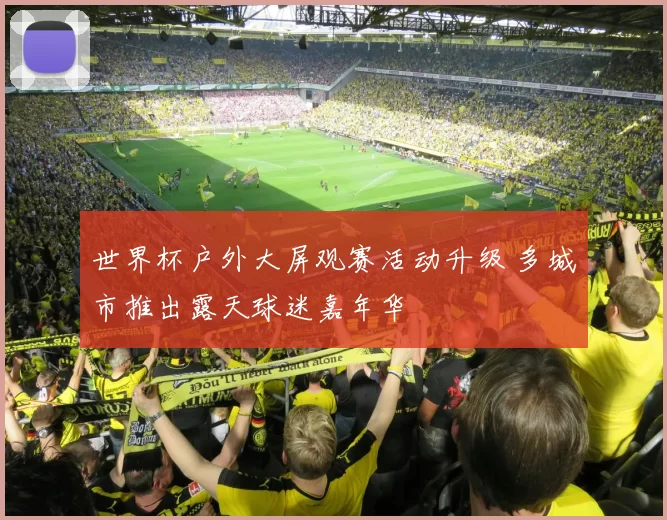 世界杯户外大屏观赛活动升级 多城市推出露天球迷嘉年华